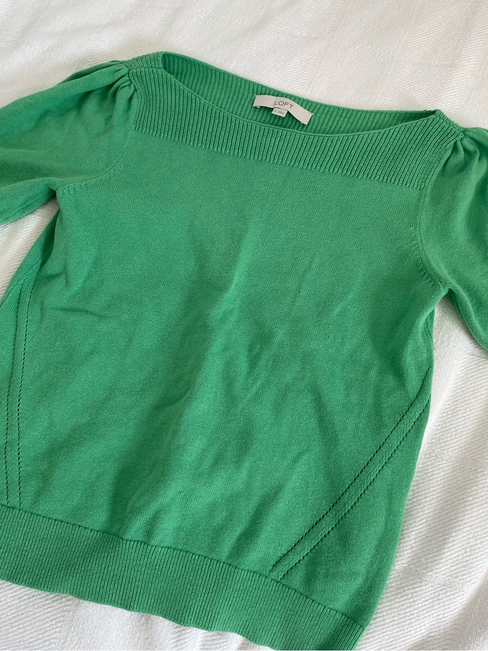 LOFT Green Short Sleeve Sweater